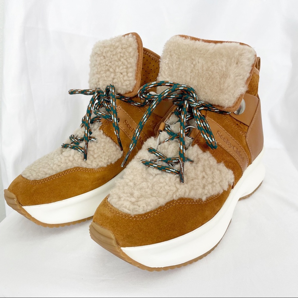 See by Chloe Casey Platform Shearling Sneakers - Picture 3 of 9